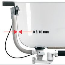 Vidage automatique à câble chromé siphon à sortie orientable à visser pour tube diamètre 40 Réf 5830000