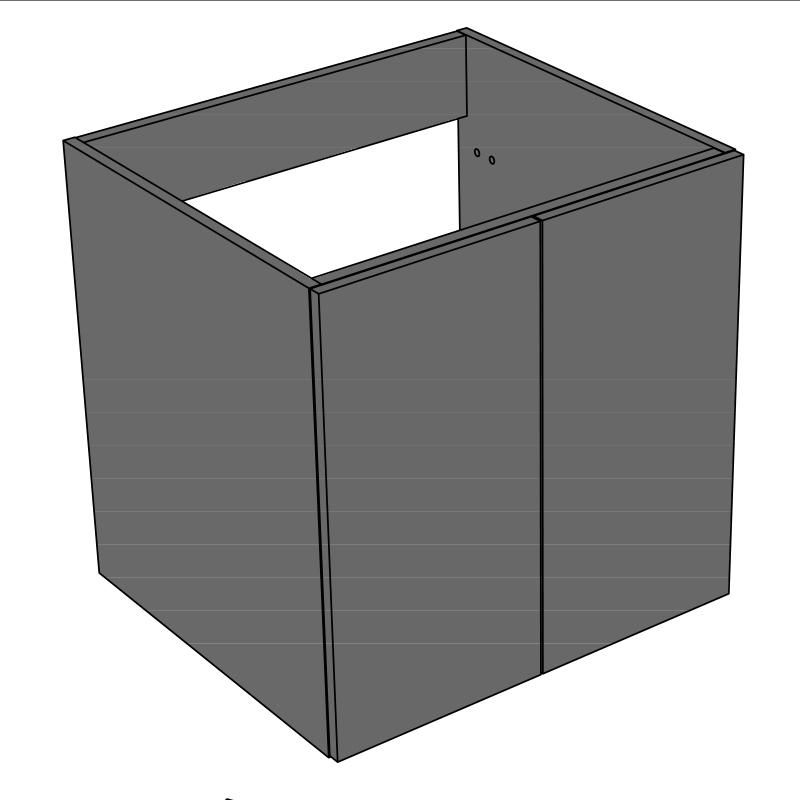 Sous-vasque milano l60 2 portes blanc brillant eg - poignee metal Réf. A2355618