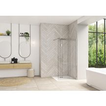 Paroi de douche Smart Design solo 120 cm profilé chromé sérigraphie bandes verticales Réf. PA90308CBVE