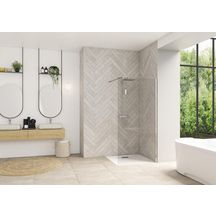 Paroi de douche Smart Design solo 225 x 100  chromé verre transparent réf : PA90313CTNE