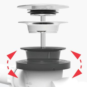 Vidage automatique à câble chromé siphon à sortie orientable à visser pour tube diamètre 40 Réf 5830000