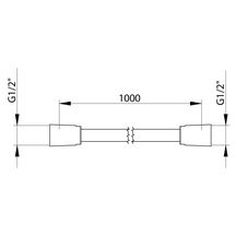 Sachet flexible pour douchette 1m G1/2" avec écrou tournant femelle en silicone tressé inox recouvert de polyuréthane noir. Température d'utilisation en service 70°C en continu. Résitance jusqu'à 90°C temporairement.