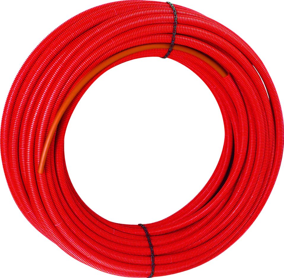 Tube PER prégainé ALTECH D 25mm ep 2,3mm couronne 50m rouge