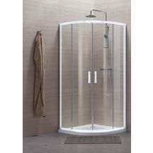 Paroi de douche Alterna Concerto quart cercle coulissant L 80 x H 195 cm profilé blanc verre transparent