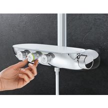 Colonne de douche avec mitigeur thermostatique Rainshower System SmartControl Duo 360 Chromé 26250000