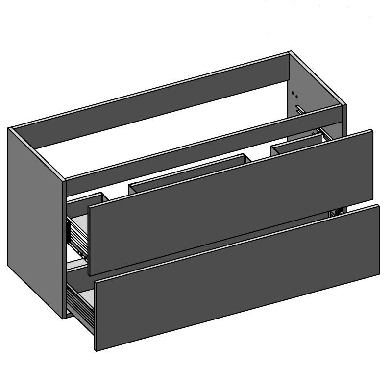 Meuble sous-vasque Angelo - largeur 120 cm - 2 tiroirs coulissants - 2U - graphite - poignées métal Réf. A2344735