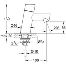 Robinet de lave-mains Taille XS Concetto Chromé 32207001