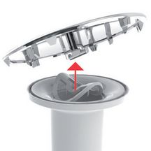 Bonde de douche GOULUE chromée à sortie multi-directionnelle D90 capot métal Réf 57760000000