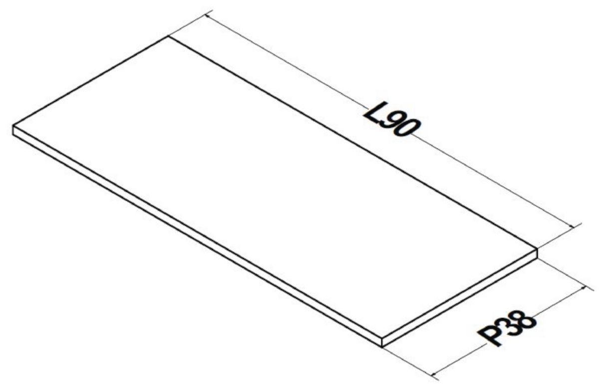 Plan Alterna Plénitude pour meuble sous vasque longueur 90cm profondeur 38cm Blanc brillant