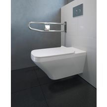 Abattant de wc Durastyle Vital blanc charnière inox traversant, cales de stabilité sans amortisseur de fermeture réf. 62310000