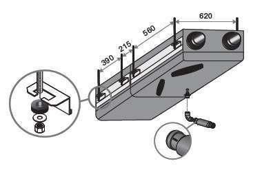 Kit 4 tiges m8x1m + écrou chevilles rond - Réf 11023117