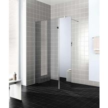 WALK-in-Shower XB élément fixe en prolongement, stabilisation murale pour combinaison avec XB WIW, WALK-IN-SHOWER XB, largeur 600 mm, hauteur 2000 mm, Profilé Argent POLI, Verre Miroir traité anticalcaire Réf. XBWIH06020VKR