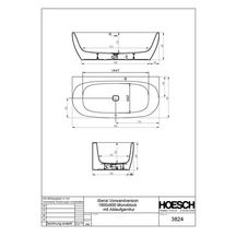 Baignoire Isensi murale 190x90 monobloc avec tablier Réf. 3824.010