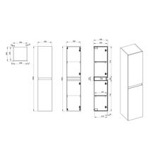 Colonne Primeo Alterna 160 cm 2 portes Chêne Clair