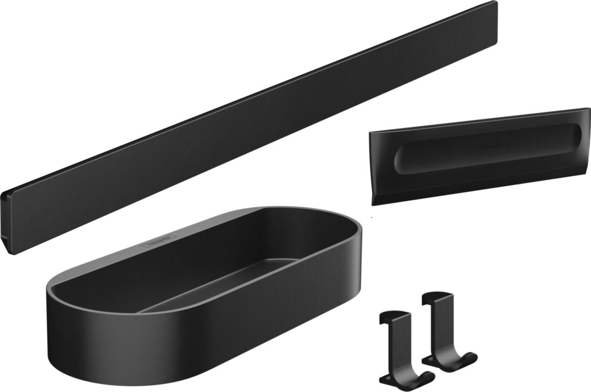 hansgrohe WallStoris Ensemble d'accessoires pour la douche, Noir mat