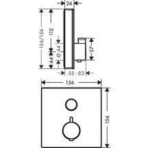 hansgrohe ShowerSelect Glass Factice Set de finition en verre pour mitigeur thermostatique encastré avec robinet d'arrêt, Blanc/Chromé