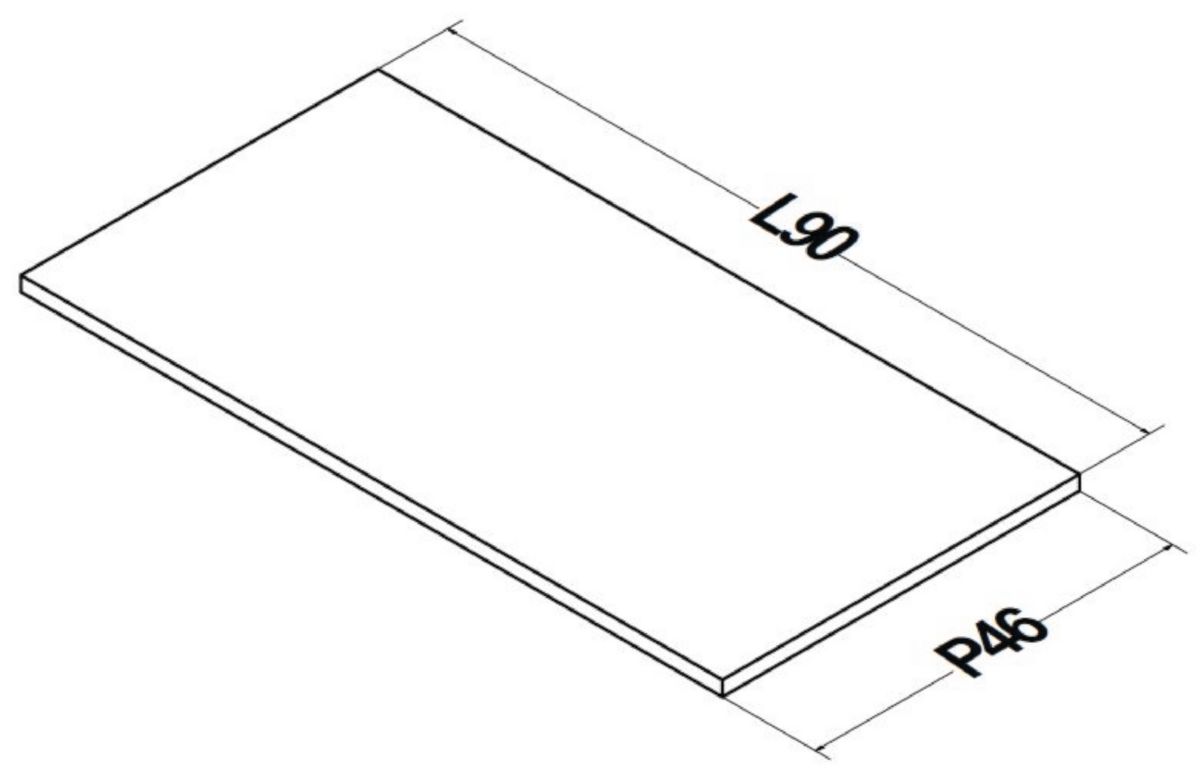 Plan Alterna Plénitude pour meuble sous vasque longueur 90cm profondeur 46cm Chêne clair