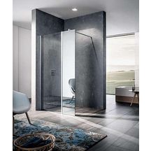 WALK-in-Shower XB élément fixe en prolongement, stabilisation murale pour combinaison avec XB WIW, WALK-IN-SHOWER XB, largeur 600 mm, hauteur 2000 mm, Profilé Argent POLI, Verre Miroir traité anticalcaire Réf. XBWIH06020VKR