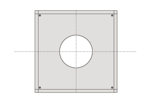 Plaque de finition cheminée en alu (Ø 100/150 mm sur 2 x 100 mm)