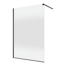 Paroi de douche fixe montée seule contre 1 mur avec profilé de compensation mural et barre de stabilisation EASY WALK-IN 800x2000 profilé poli brillant vitrage Sérigraphie Shade (68) 8mm Réf. STR4P0805068