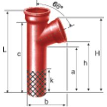 Embranchement Culotte simple à fût allongé SME 68° en fonte diamètre nominal 100-100mm Réf. 156013 PAM