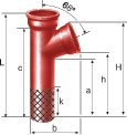 Embranchement Culotte simple à fût allongé SME 68° en fonte diamètre nominal 100-100mm Réf. 156013 PAM