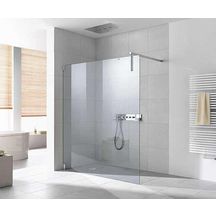 Paroi Walk-in-shower XS WALL avec profilé et stabilisateur fixation murale, fixation à droite XS WW3 12020 1AR Argent mat Verre clair Réf. 1403010216