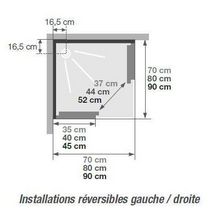 Cabine de douche Kineprime glass 90 coulissant receveur bas thermostatique réf. CA702TTN