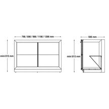 Meuble sous evier pvc coraline standard 90 x 60 2 portes coulissantes réf. 801.900.C