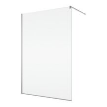 Paroi de douche fixe montée seule contre 1 mur avec profilé de compensation mural et barre de stabilisation EASY WALK-IN 1200x2000 profilé poli brillant vitrage transparent Réf. STR4P1205007