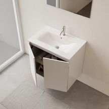 Meuble Primeo Alterna suspendu 60 cm 2 portes Blanc Laqué