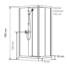 Cabine de douche Kineprime 90r pivotant bas transparent mécanique réf. CA5609MTN