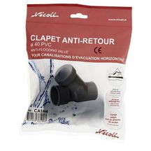 Clapet anti-retour PVC femelle-femelle diamètre 40mm longueur 109mm CASH4