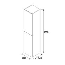 Colonne Alliance 1600 macchiato 2 portes push réversible 4 ETAGs de verre 350x350x1600mm Réf. 81730