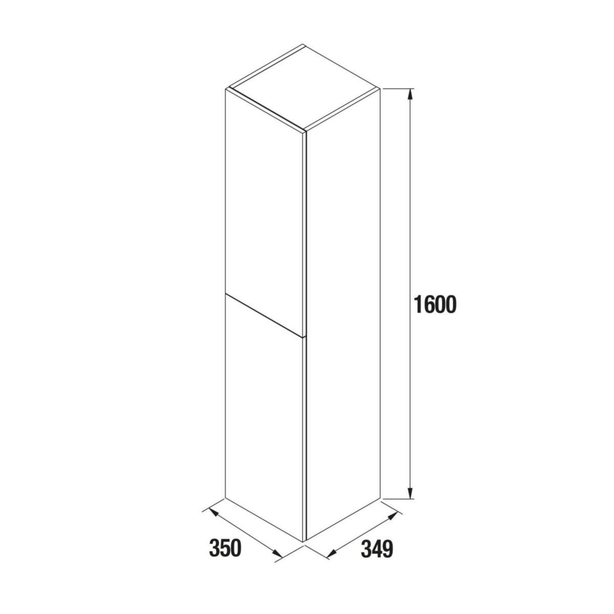 Colonne Alliance 1600 macchiato 2 portes push réversible 4 ETAGs de verre 350x350x1600mm Réf. 81730