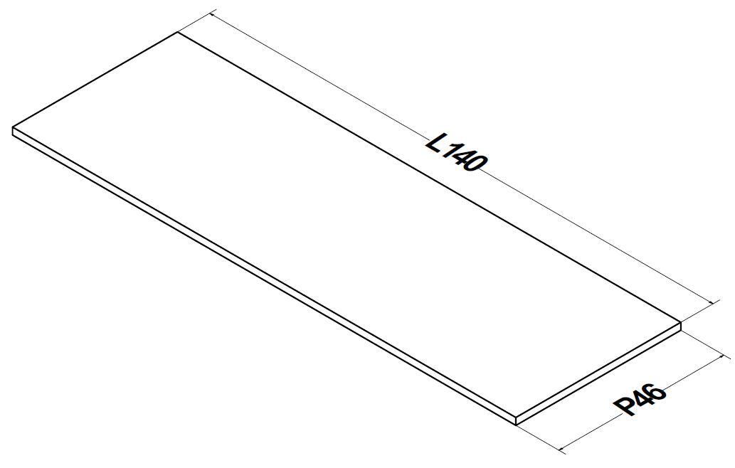 Plan Alterna Plénitude pour meuble sous vasque longueur 140cm profondeur 46cm Chêne clair