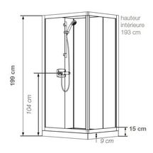 Cabine de douche Kineprime glass 80 pivotant receveur bas mecanique réf. CA721MTN