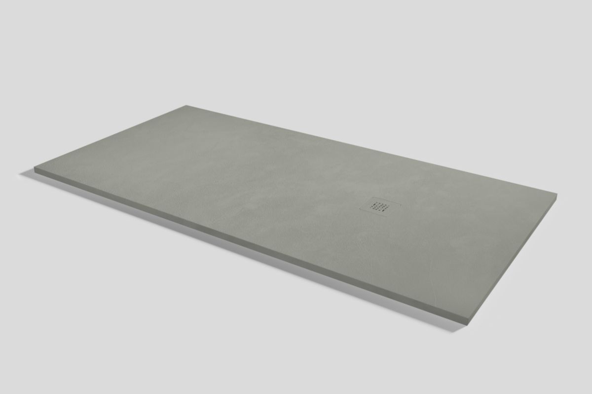 RECEVEUR BASE BETON 70 GREY (100x70). Bonde standard. Grille inox. Possible rebord. Découpe sur-mesure. Réf: 53009328