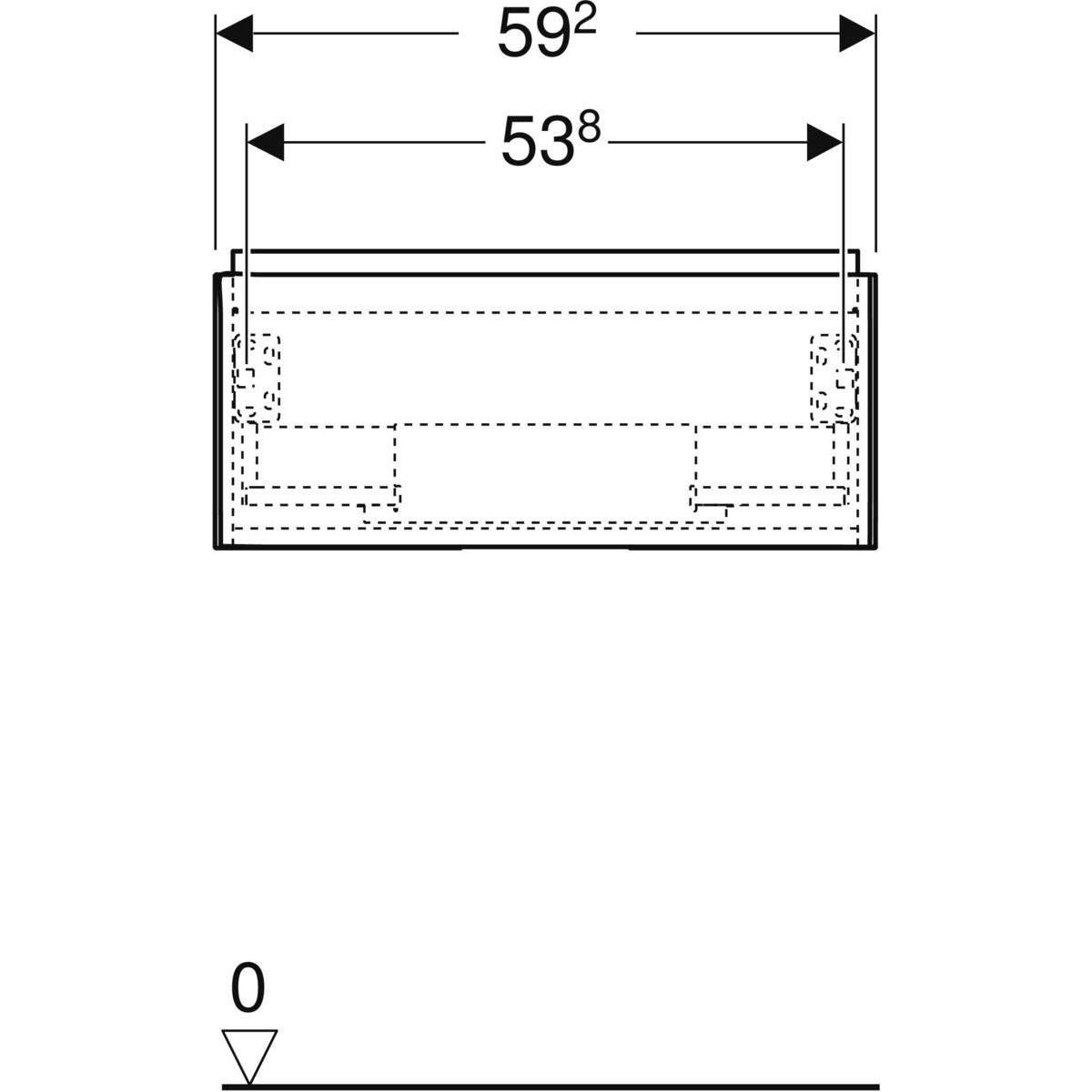 Meuble bas pour lavabo Geberit ONE, 1 tiroir: L60cm, P47cm, laque Blanc mat