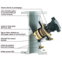 Robinet d'équilibrage HYDROCONTROL VFC DN 65, brides DIN, PN 16, fonte grise, 2 prises de pression Réf.1062651