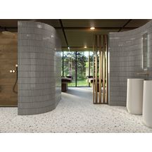 Faïence Barwolf Stripes haze grey glossy 2x14,5 cm mosaique 29,6 x 29,6 cm KIT-23003