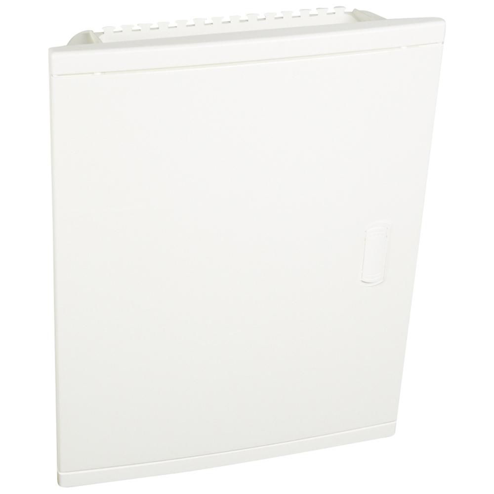 Coffret encastré porte isolante galbée 2 rangée 24+4 mod blanc RAL 9010 Ref.001512