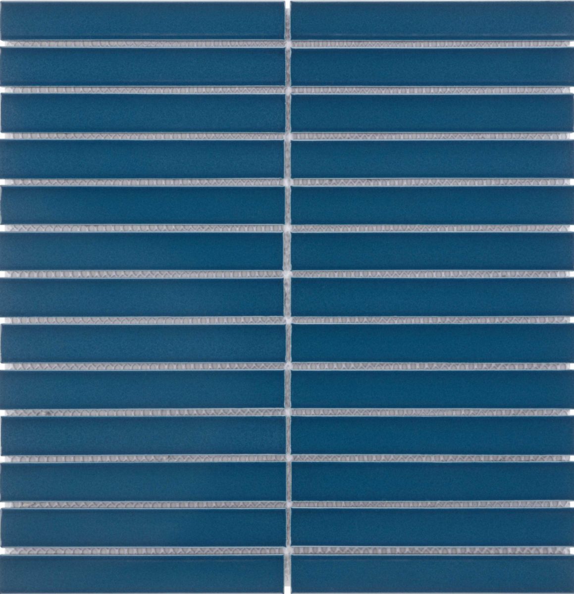 Faïence Barwolf Stripes pure blue glossy 2x14,5 cm mosaique 29,6 x 29,6 cm KIT-23007