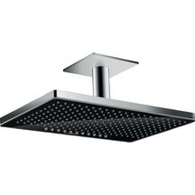 hansgrohe Rainmaker Select Factice Douche de tête 460 2jet avec raccord plafond, Noir/Chromé