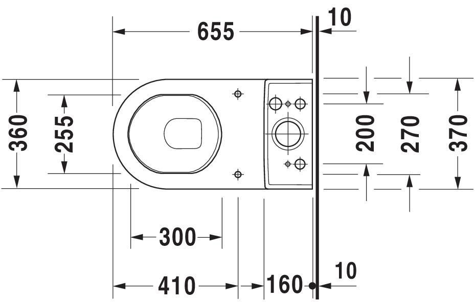 Cuvette sur pied STARCK 3, 36x65,5, à fond creux, pour réservoir (à commander séparément), fixations incluses, évacuation horizontale, Blanc réf. 126090000