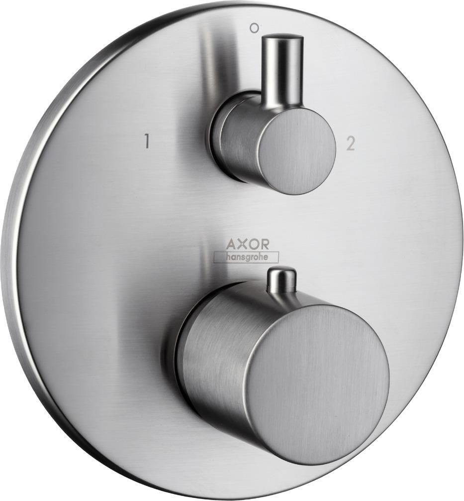 AXOR Uno Thermostatique encastré avec robinet d'arrêt/inverseur, Rouge doré poli