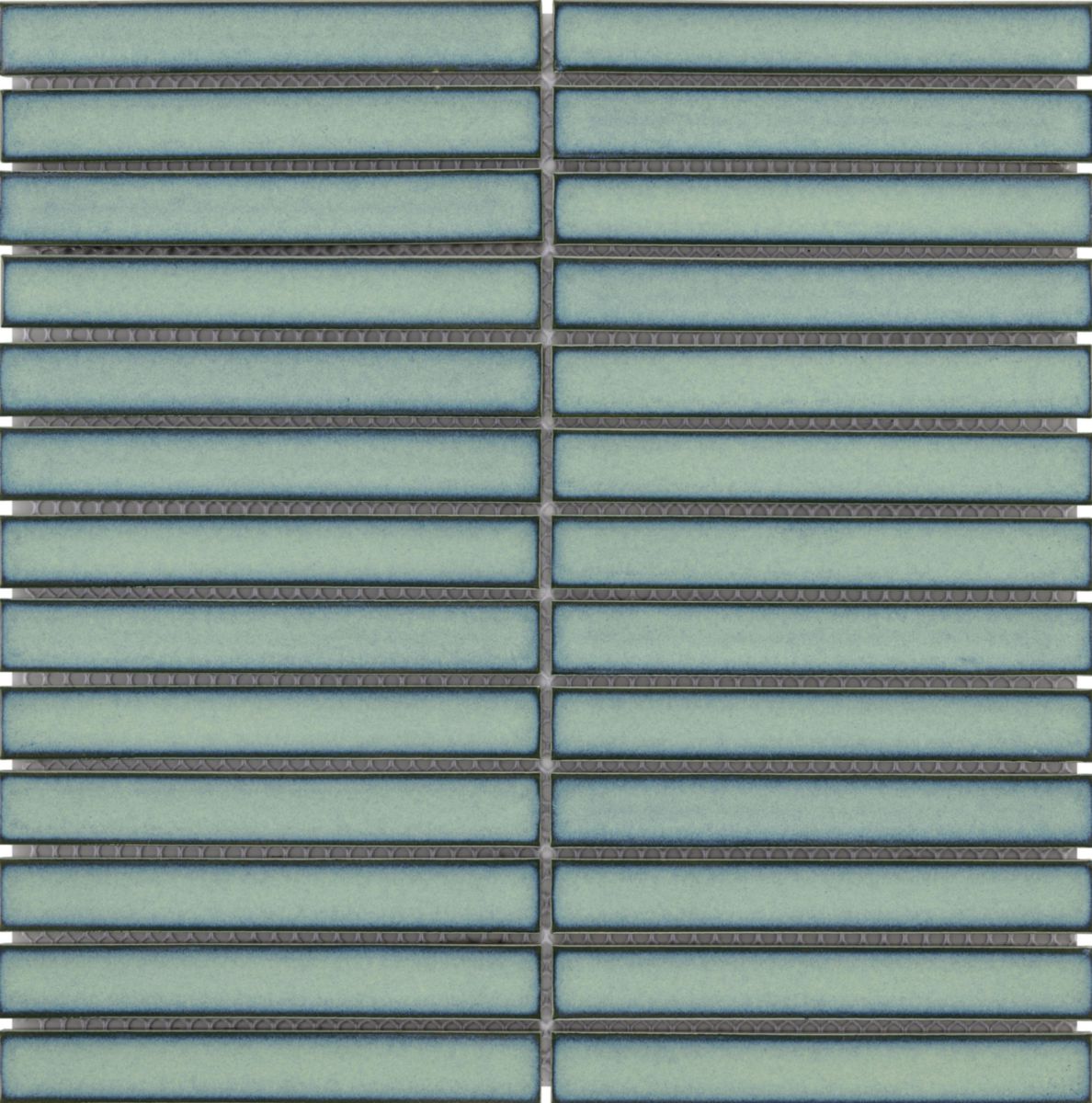 Faïence Barwolf Stripes aquamarine blue glossy 2x14,5 cm mosaique 29,6 x 29,6 cm KIT-23004