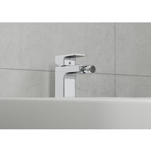 Mitigeur bidet avec tirette et vidage synthétique Chromé Vernis Shape  Réf. 71211000