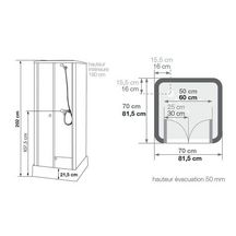 Cabine de douche DELTA 70 porte mitigeur mécanique réf. CA18