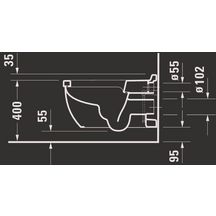 Cuvette suspendue 62 starck 3 longue blanc réf. 2226590000